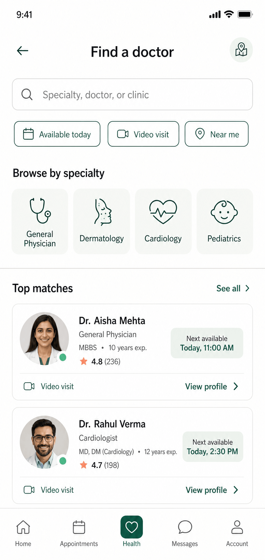Wellora Health doctor discovery and specialty search